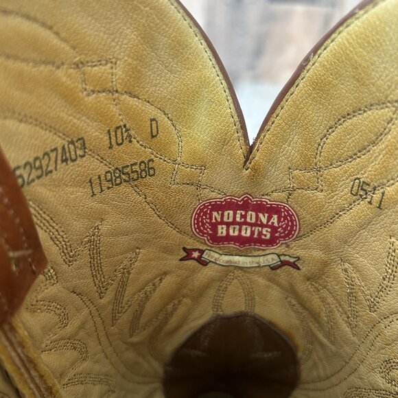 Nocona Round Toe Brown Western Cowboy Boots Mens 10.5 D - Picture 4 of 12